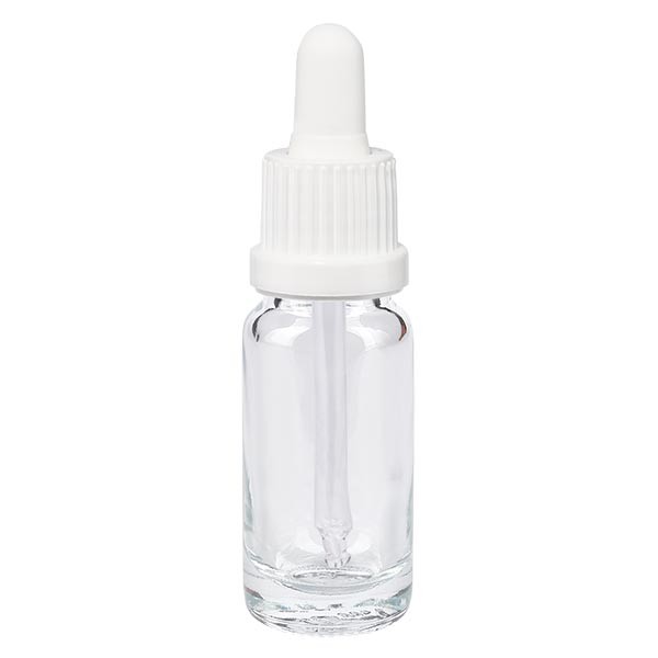 Pipettenflasche klar 10ml, Pipette weiss OV