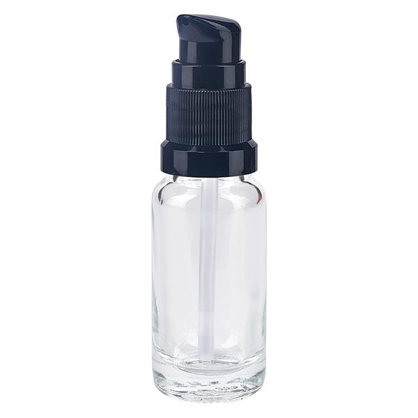 Klarglasflasche 10ml mit Pumpverschluss schwarz