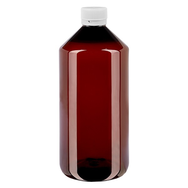 PET Flasche 1000ml mit weissem Verschluss OV