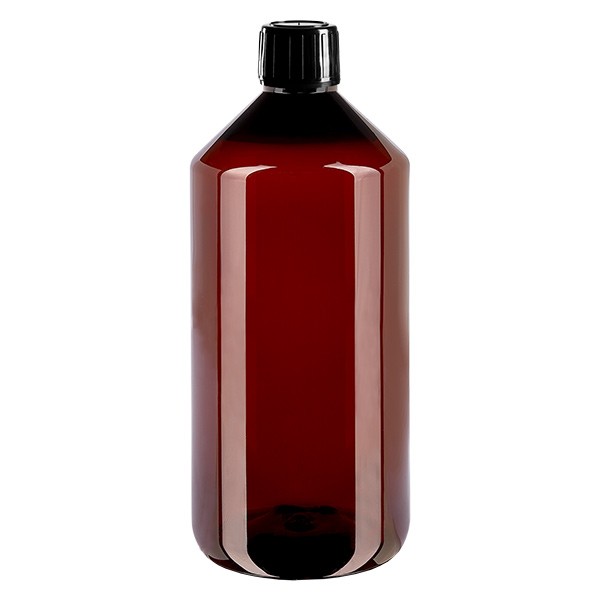 PET Flasche 1000ml mit schwarzem Spritzverschl. OV