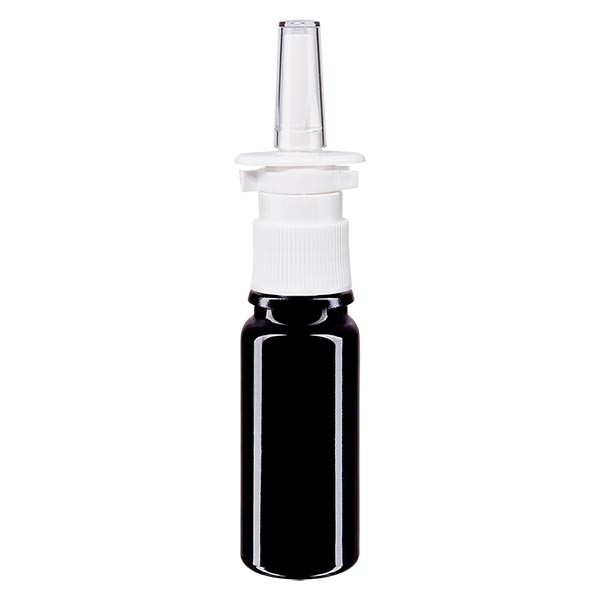 Violettglasflasche 10ml mit Nasenzerstäuber weiss